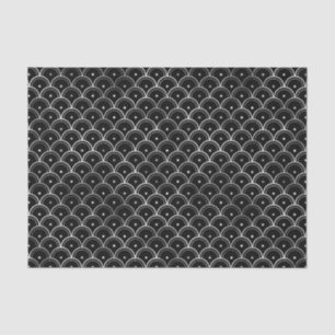 Silver and Black Circles Art Deco Pattern Tissue Paper
