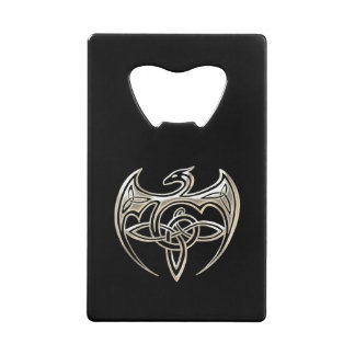 Silver And Black Dragon Trine Celtic Knots Art