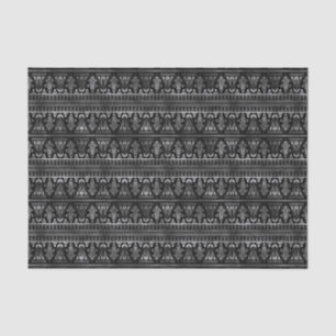 Silver and Black Floral Art Deco Pattern Tissue Paper