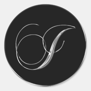 Silver And Black Formal Wedding Monogram I Seal
