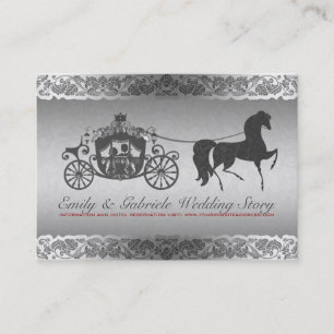 Silver And Black Horse & Carriage Wedding Design Business Card