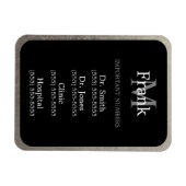 Silver and Black Important Phone Numbers Magnet (Horizontal)