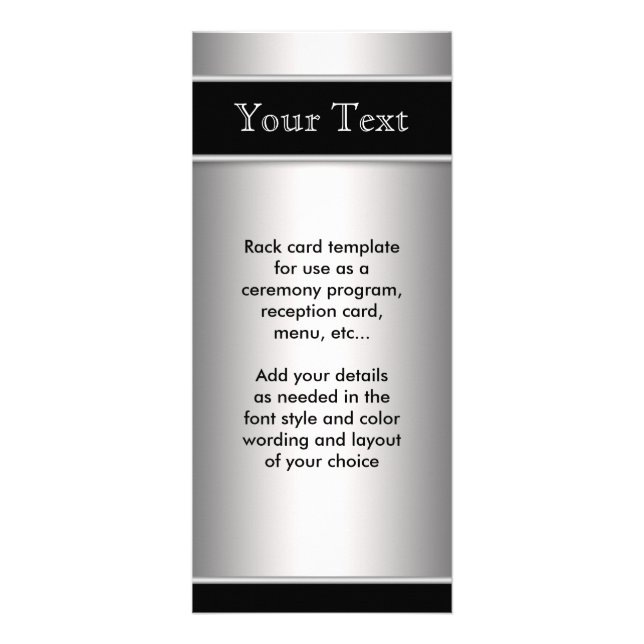 Silver and Black Menu Program (Front)