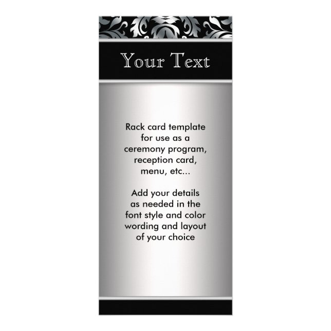 Silver and Black Menu Program (Front)