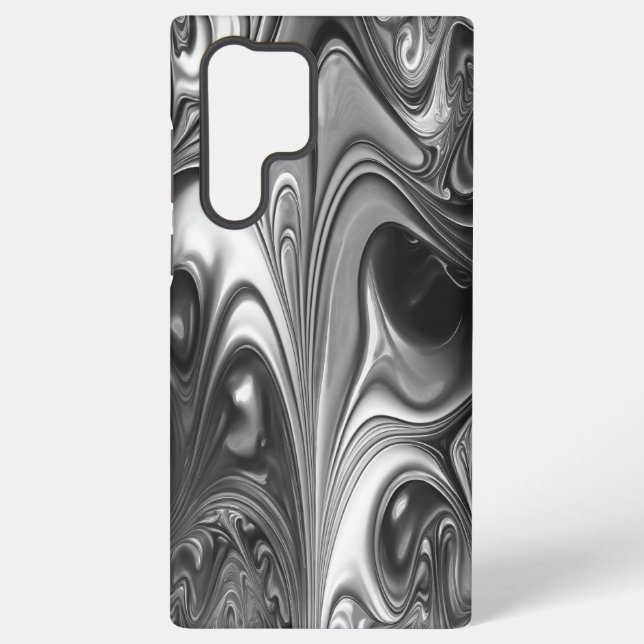 Silver and Black Molten  Samsung Galaxy S22 Ultra Case (Back)