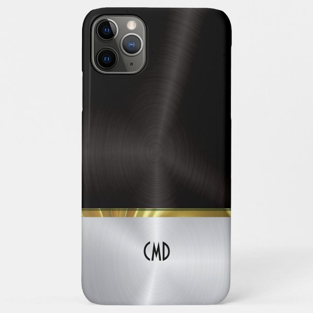 Silver and black polished metallic texture Case-Mate iPhone case (Back)