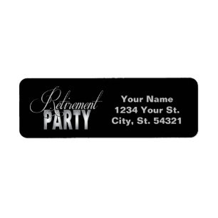 Silver and Black Retirement Address Labels