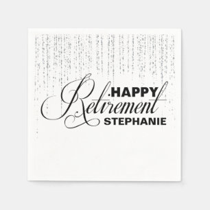 Silver and Black Retirement Party, Custom Napkins