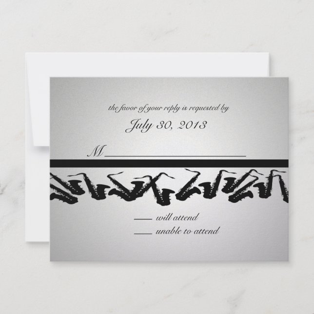 Silver and Black Saxophone Response Card (Front)