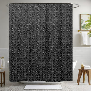Silver and Black Shower Curtain Style 2