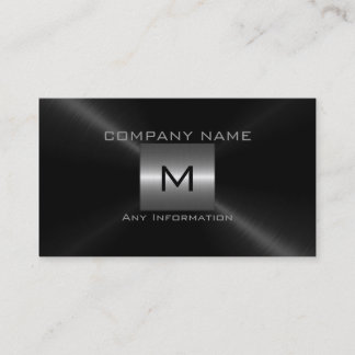 Silver and Black Stainless Steel Metal Business Card