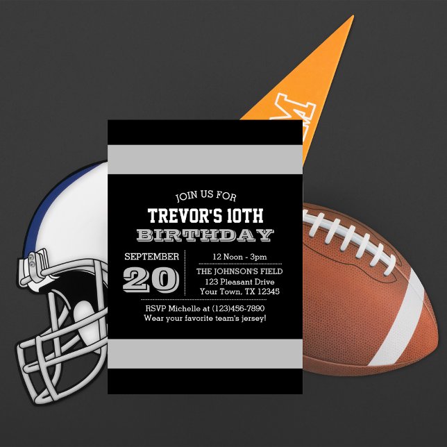 Silver and Black Team Birthday Invitation (Creator Uploaded)