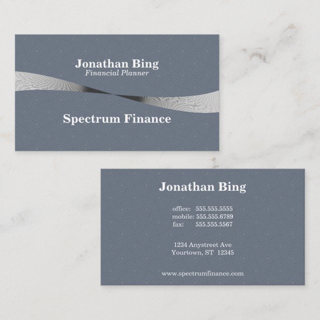 Silver and Black Wave Business Finance Law  Card (Front/Back)