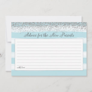 Silver and Blue Advice For the New Parents Card