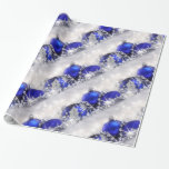 Silver And Blue Christmas Wrapping Paper<br><div class="desc">Glamourous Christmas wrapping paper with beautiful blue glittery Christmas ornaments,  white sparkling lights,  shiny silver pearls and tinsel.</div>