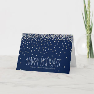 Silver and Blue Confetti Dots Holiday