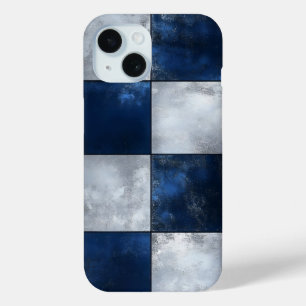 Silver and Blue Pattern iPhone 15 Case