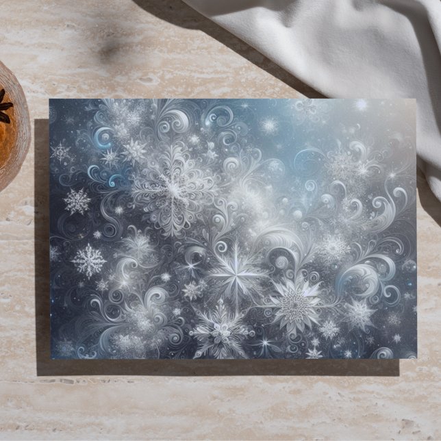 Silver and Blue Snowflake Tissue Paper (Creator Uploaded)