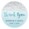 Silver and Blue Thank You Stickers