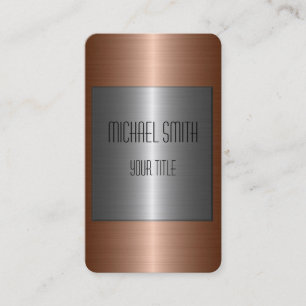 Silver and Bronze Stainless Steel Metal Business Card