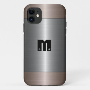 Silver and Bronze Stainless Steel Metal iPhone 11 Case