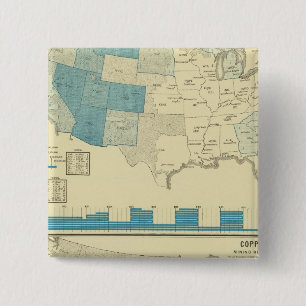 Silver and copper mining regions 15 cm square badge