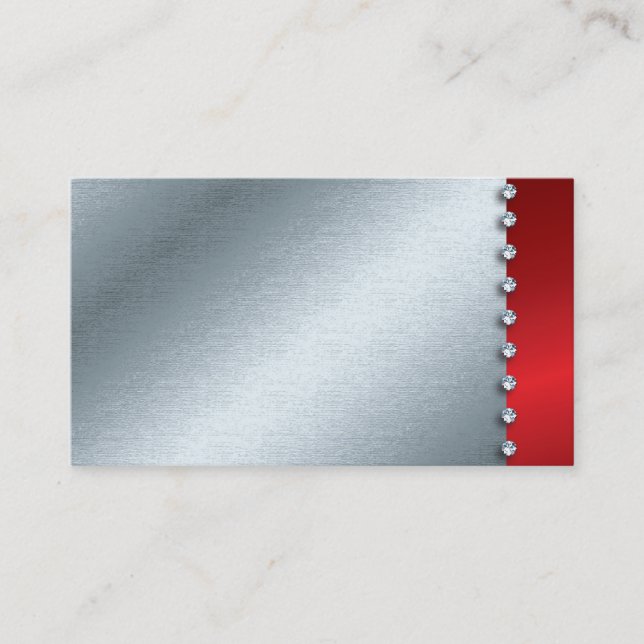 Silver and Diamond Metallic Business Card (Front)