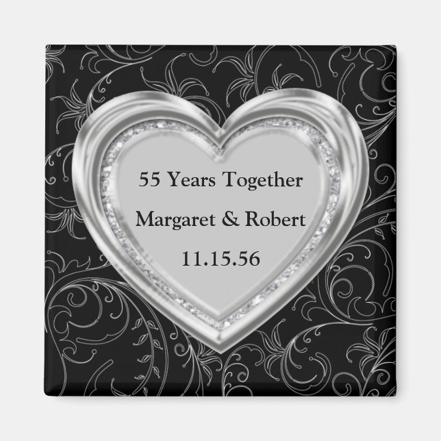 Silver and Diamonds Anniversary Magnet (Front)