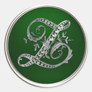 Silver and Emerald Monogram Z Envelope Seal