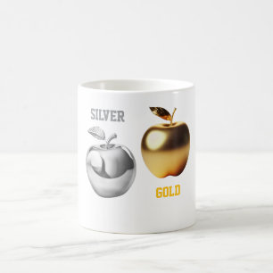 Silver and gold apple Mug