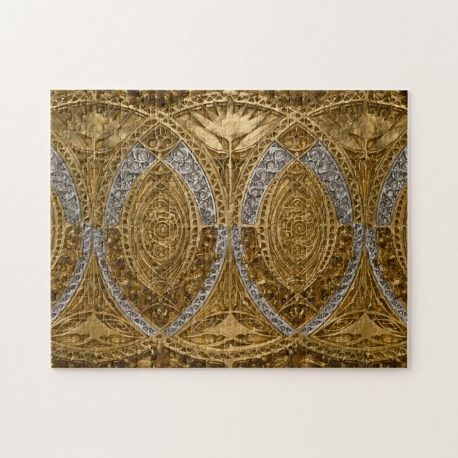Silver And Gold Art Deco Pattern Jigsaw Puzzle (Horizontal)