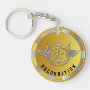 Silver And Gold Award Winner Acrylic Keychain