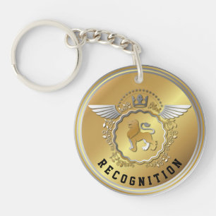 Silver And Gold Award Winner Acrylic Keychain