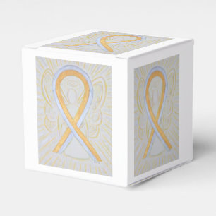 Silver and Gold Awareness Ribbon Party Favour Box
