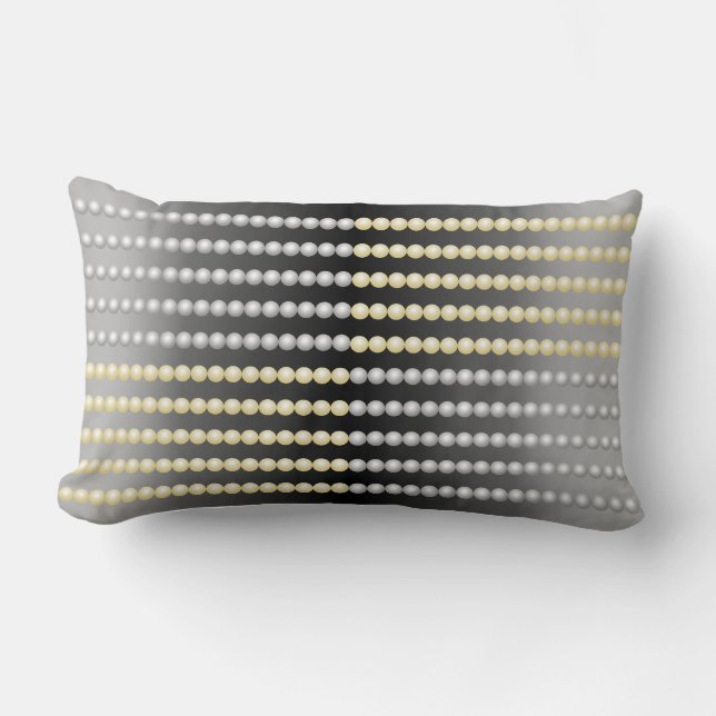 Silver and Gold Beaded Pillow (Front)