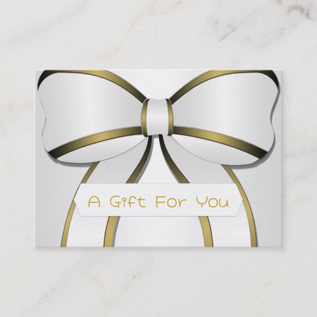 Silver and Gold Big Bow Gift Card Certificates (Front)