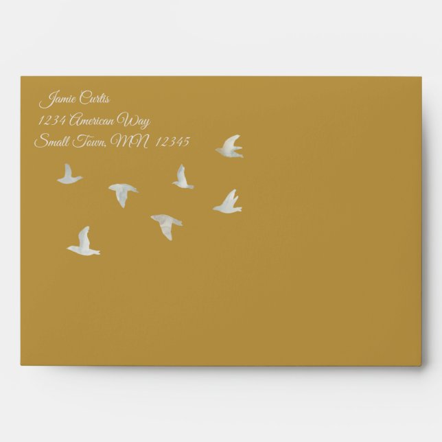 Silver and Gold Bird Envelope (Front)