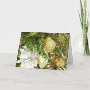 Silver and Gold Christmas Tree I Holiday Card