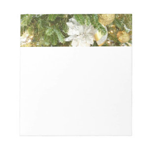 Silver and Gold Christmas Tree I Holiday Notepad
