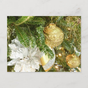 Silver and Gold Christmas Tree I Holiday Postcard