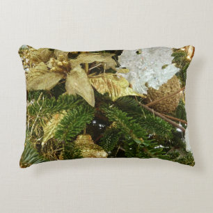 Silver and Gold Christmas Tree II Holiday Decorative Cushion