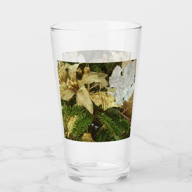 Silver and Gold Christmas Tree II Holiday Glass (Front)