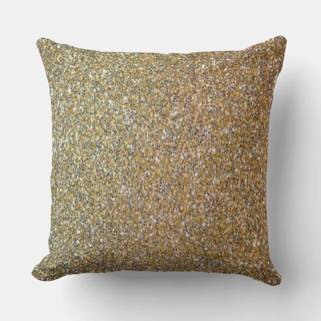 "SILVER AND GOLD" Grey Silver Brown Gold Abstract Cushion (Front)