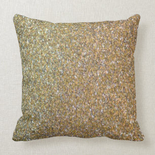 "SILVER AND GOLD" Grey Silver Brown Gold Abstract Cushion