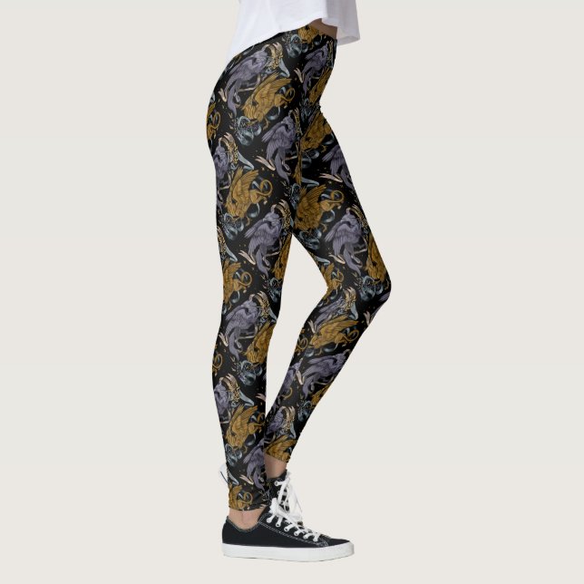 Silver and Gold Gryphon Pattern Leggings (Right)