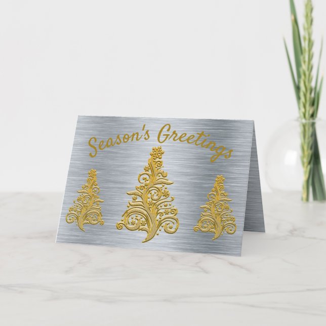 Silver and Gold Holiday Card (Front)