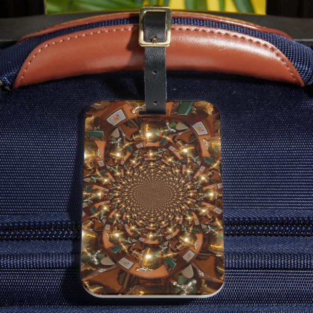 Silver and Gold Luggage Tag (Front Insitu 2)