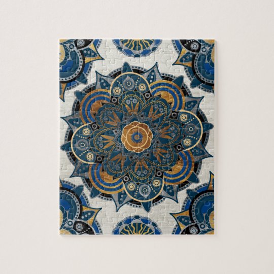 Silver and gold mandala jigsaw puzzle
