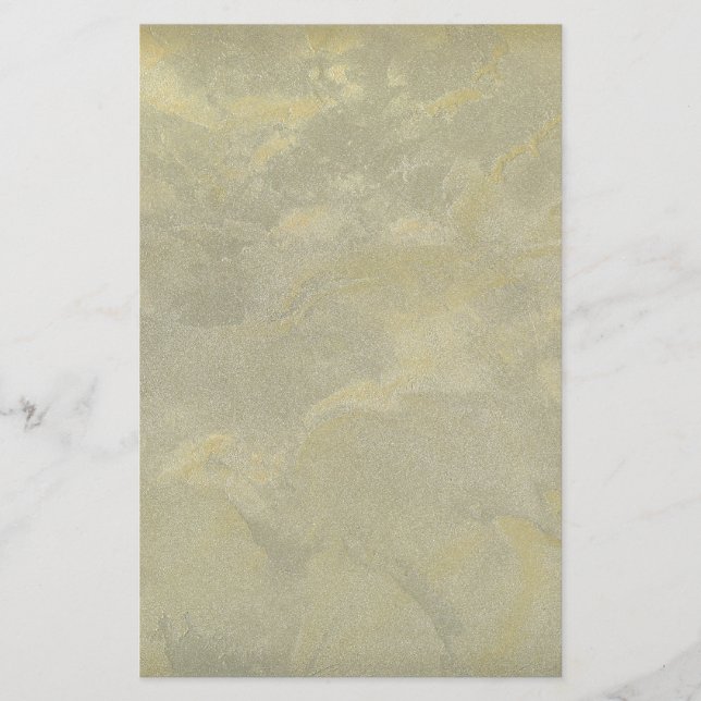 Silver And Gold Metallic Plaster Stationery (Front)