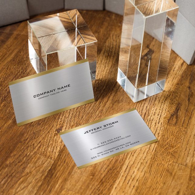 Silver And Gold Metallic Texture  Business Card (Creator Uploaded)